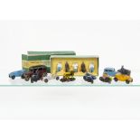 Dinky Toys No.5 Train & Hotel Staff O Gauge Figures, in original box, loose 35b Midget Racer, 35a