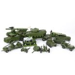 Military Dinky Toys, 660 Tank Transporter, 651 Centurion Tank, 162 18-Pounder Field Gun Set, 601