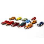 Restored Tootsietoy Grahams, including 0616 Towncar (3), 0611 Roadster, 0516 Towncar, 0513 Sedan (2)