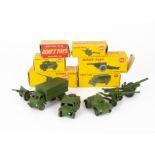 Military Dinky Toys, 689 Field Artillery Tractor, 686 25-Pounder Field Gun, 670 Armoured Car, 692