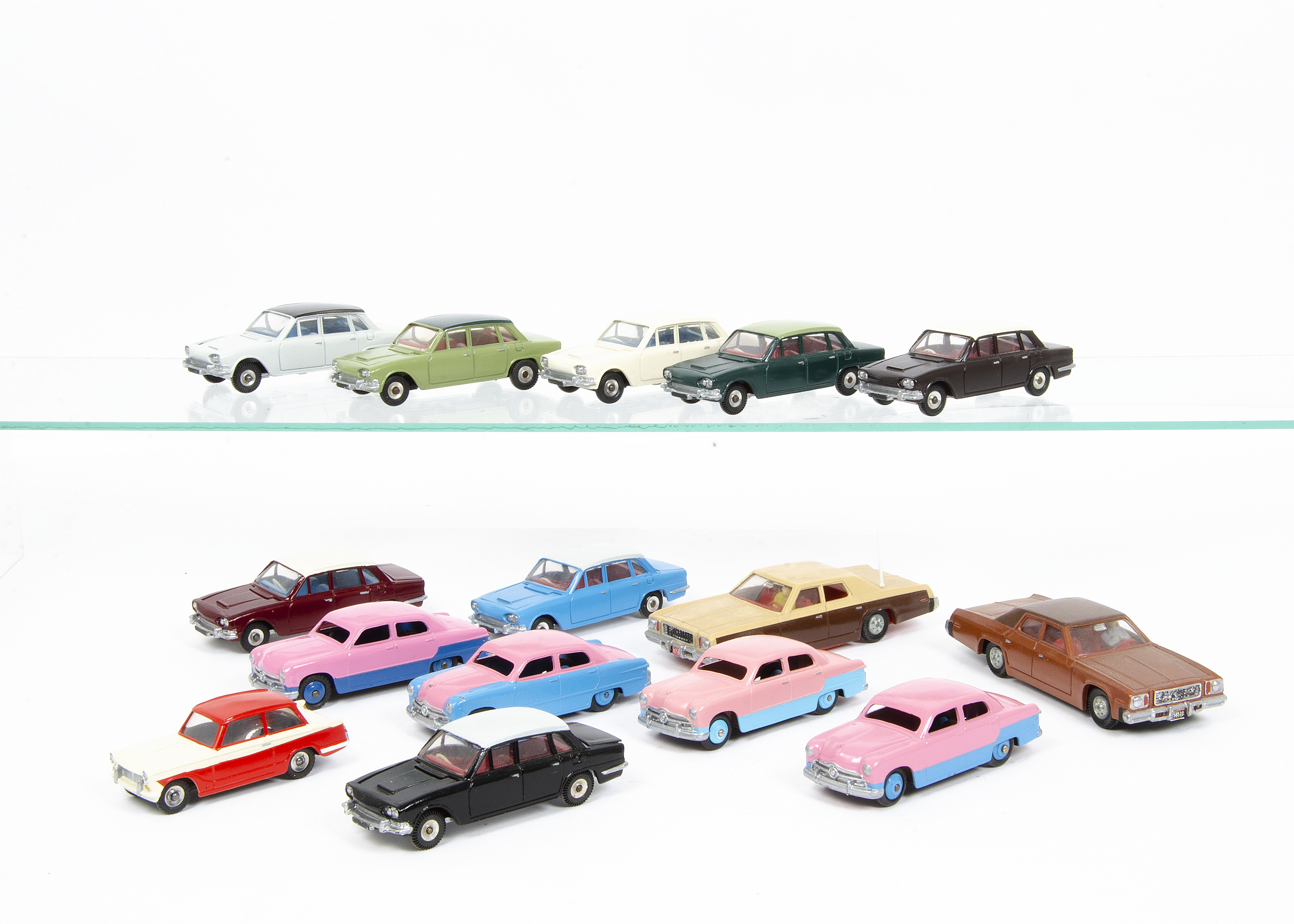 Restored/Repainted Dinky Cars, including Ford Sedan (4), 135 Triumph 2000 (8) and others, majority