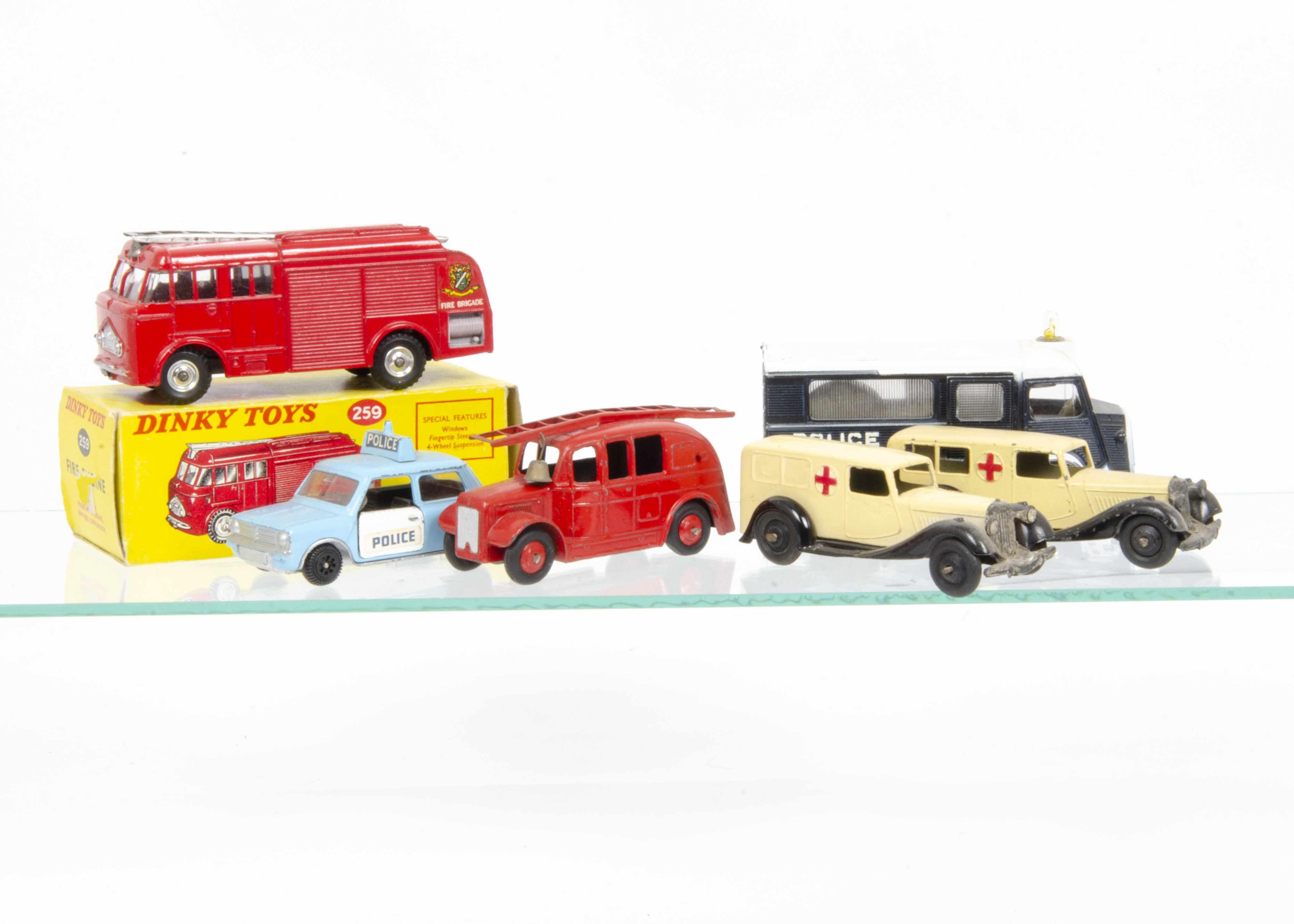 Dinky Toy Emergency Service Vehicles, 259 Fire Engine, in original box, loose 25h Streamlined Fire