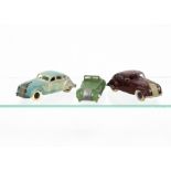 Pre-War Dinky Toy Cars, 30a Chrysler Airflow Saloon (2), first turquoise body, black smooth hubs,