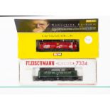 Fleischmann and Brawa N Gauge Electric Locomotives, a cased Fleischmann Piccolo 7334 140819-4