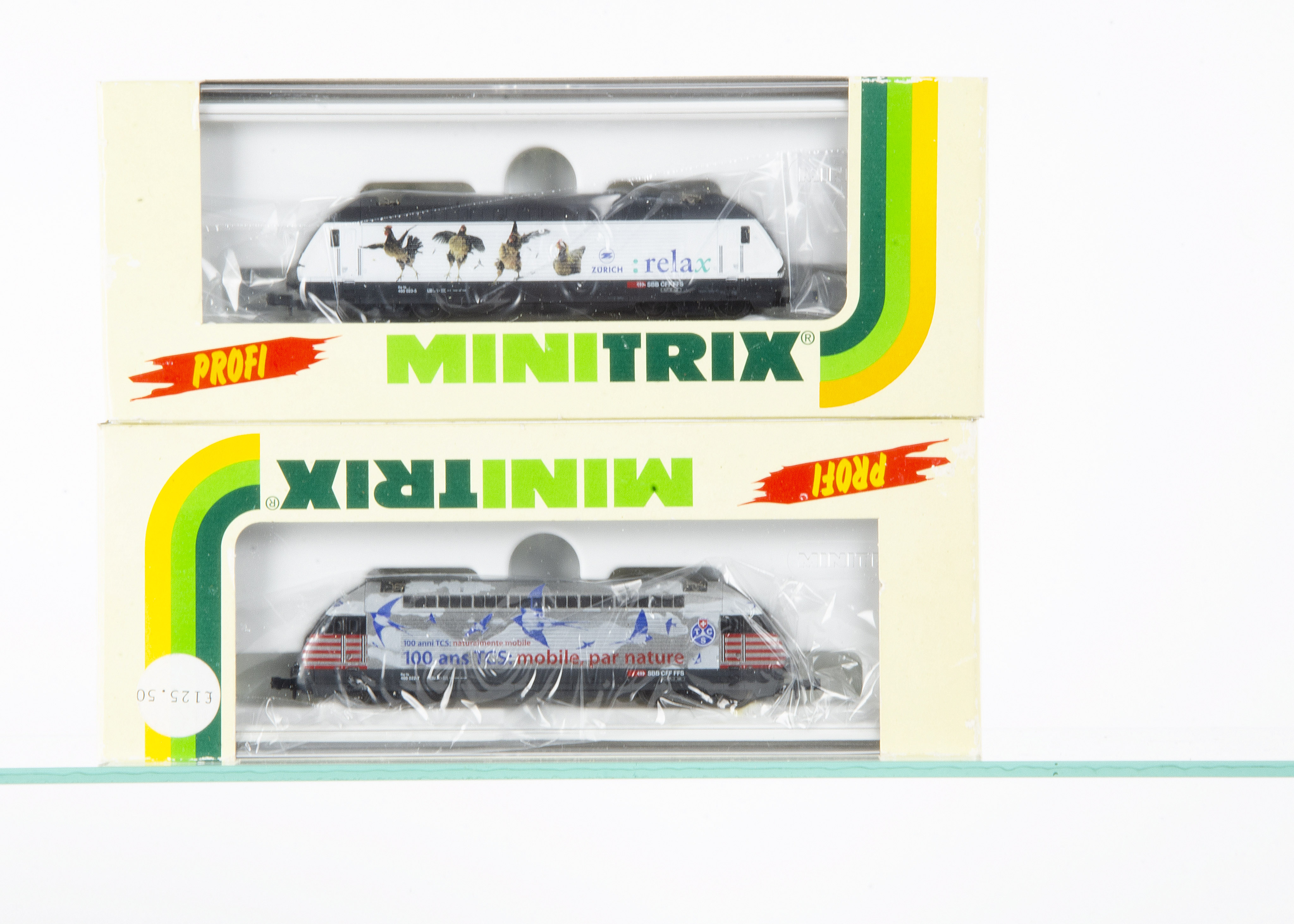 Minitrix Swiss N Gauge Electric Locomotives, two cased examples 12697 Re 460 022-7 of the SBB in