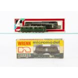 Wrenn and Lima electric N Gauge locomotives, a cased Wrenn Ae 6/6 11428 of the SBB in green livery