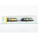 Minitrix Swiss N Gauge Electric Locomotive, two cased as one 12696 Re 460 056-5 and Re 465 032-6