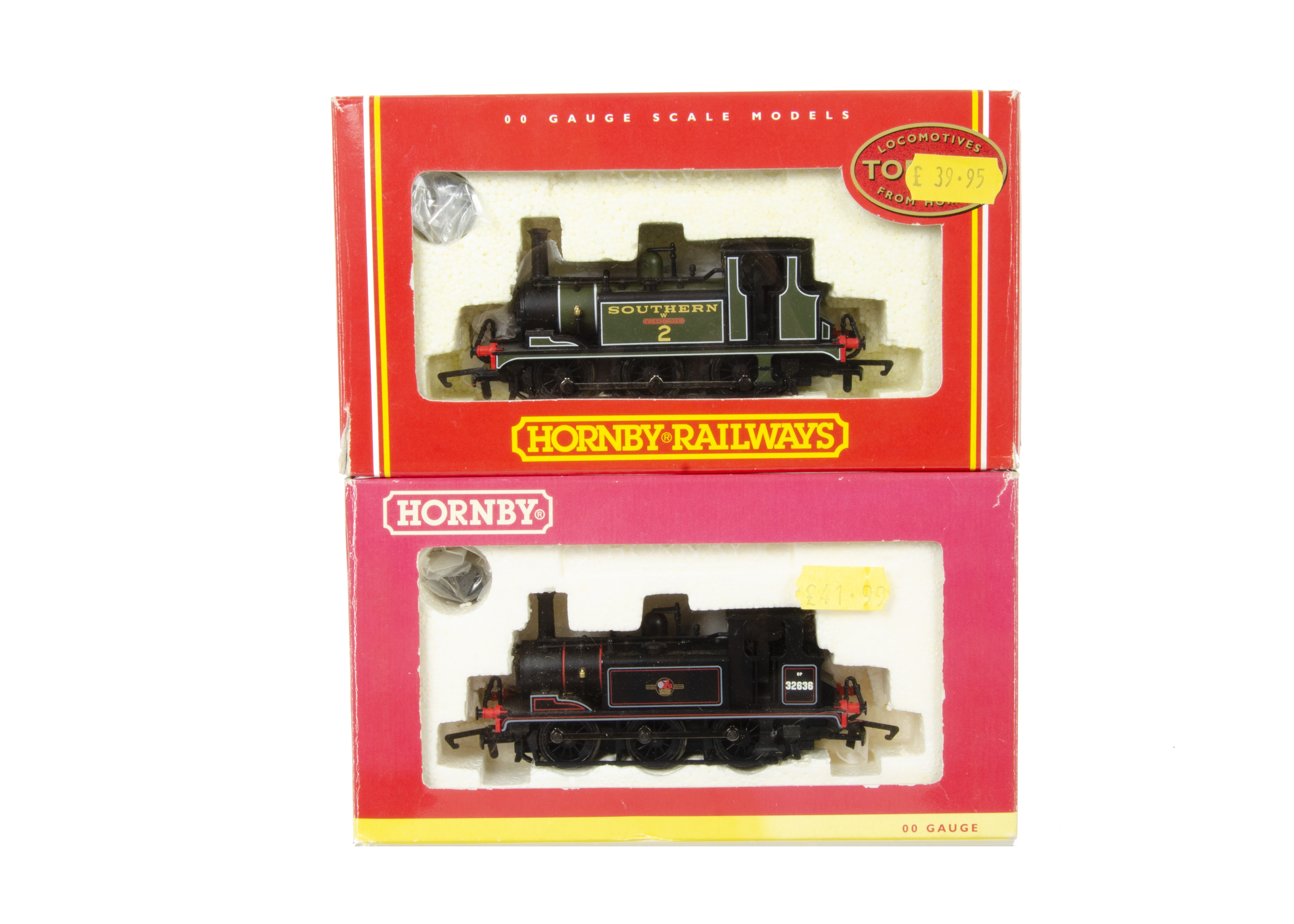 Hornby 00 Gauge BR and SR Terrier Tank Locomotives, R2063 SR green No 2 'Freshwater' and R2165B BR