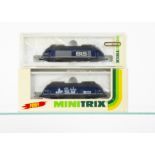 Minitrix Swiss N Gauge Electric Locomotives, two cased examples 12681 Re 4/4 465 003-2 of the BLS in