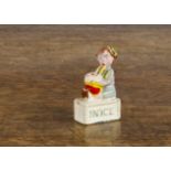 A Pixyland Kew 'Quenchie Sn'ice' seated girl consuming ice cream, promotional lead figure, pre-