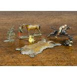 Heyde Germany 48mm scale mounted Polo Player and man feeding horse, with a trinket dolls’ house