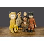 British cloth dolls, a Chad Valley pantomime doll for Robinson Crusoe ‘I am Friday Theatre Royal