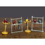Taylor & Barrett and Charbens Parrots on Perches, two of each, six parrots and four perches (
