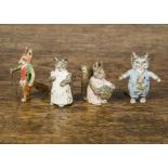 Four cold-painted bronze Beatrix Potter characters, comprising Tom Kitten —1½in. (4cm.) high;