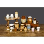 Stoneware jugs and mugs, a Doulton Lambeth Pint mug —5¼in. (13cm.) high and Royal Doulton small
