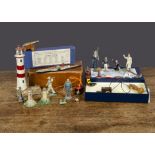 A selection of Naval and Nautical items, including Astra Lighthouse, three lighthouse by unknown