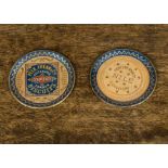 Two Peek Frean & Co biscuit tinplate coasters, lithographed - one for Nile biscuits and the other