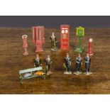 A lot of mainly Britains railway related figures with some accessories, twenty-two figures, ten