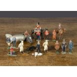 A lot of mainly Britains military figures and accessories, including Britains two Ski Troopers,