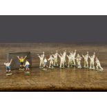 Heyde Germany 35mm cricketers and footballers, Twelve cricketers and four footballers with a net (