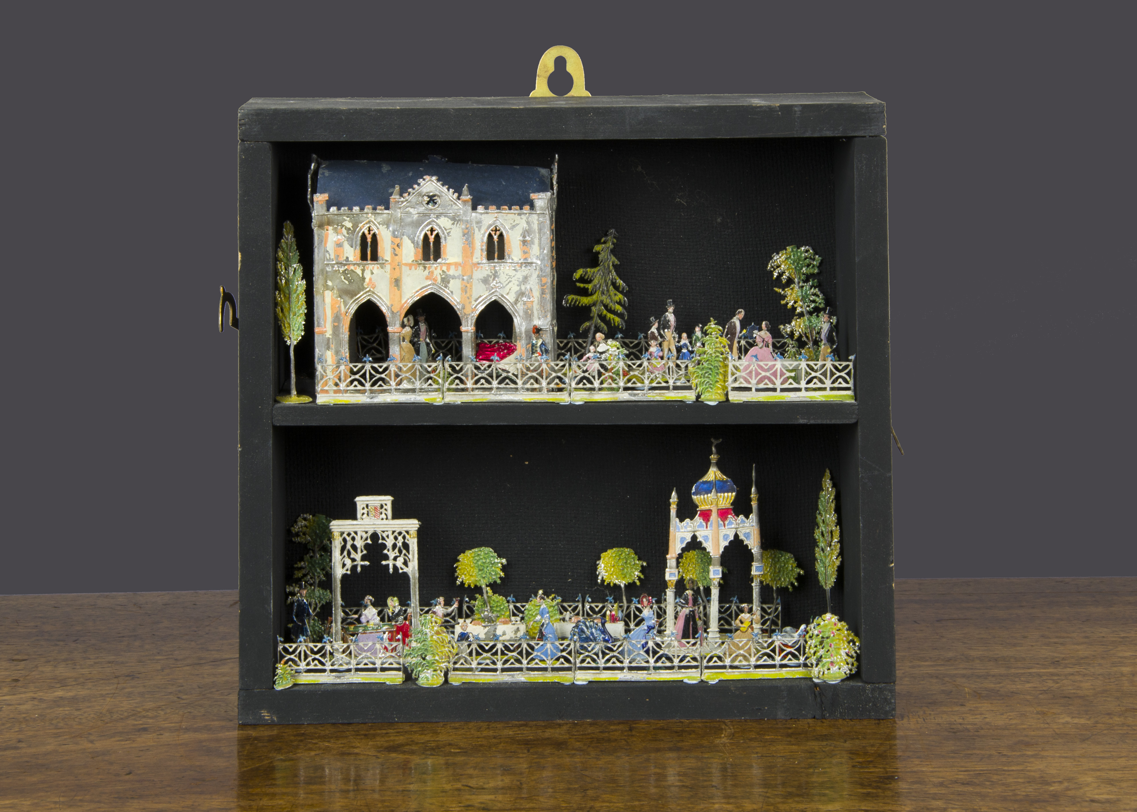 A Pleasure Garden scene probably late 19th Century by Krause or Allgeyer, set on 2 levels in a