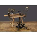 Three table mounted apple peelers, a Little Star (US) —9½in. (24cm.) long; another ‘Made in