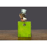 A Bing clockwork tinplate laughing black Dandy head, lithographed tinplate two-dimensional head