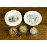 Pip, Squeak and Wilfred, Royal Doulton - baby plate and side plate with transfer printed scenes of