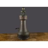 An large Eddystone Lighthouse Oxo advertising counter top urn, copper with brass plaques, lid and