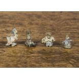 Four miniature cold-painted bronze Beatrix Potter characters, comprising Jemima Puddle Duck —¾in. (