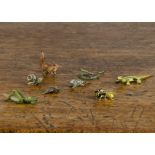 Miniature cold-painted bronze creatures, comprising a grasshopper —1in. (2.5cm.) long, a wasp, a