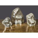 Three comic chocolate moulds, two-sided comprising Donald Duck no.16358 —5½in. (14cm.) high; a