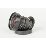 An SMC Pentax 28mm f/3.5 Shift Lens, K mount, serial no 7375869, barrel G-VG, slight wear to hood,