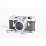 A Leitz Wetzlar Leica Single Stroke M3 Camera, chrome, serial no. 928 783, circa 1958, shutter