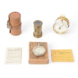 Watkins Light Meters, brass cylindrical Watkins Exposure Meter, R Field & Co, Birmingham, in leather