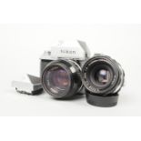 A Nikon F Photomic SLR Camera, Nippon Kogaku, chrome, serial no 6708088, shutter working, meter