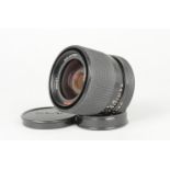 A Rollei HFT 25mm f/2.8 Distagon Lens, QBM mount, serial no 8063453, barrel VG, elements G-VG,