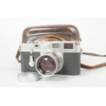 A Leitz Wetzlar Leica M3 Double Stroke Camera, chrome, serial no. 784 219, 1955, early triangular