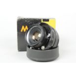 A Mamiya Sekor 100mm f/3.5 Lens, Universal press mount, serial no 35580, shutter working, barrel G-