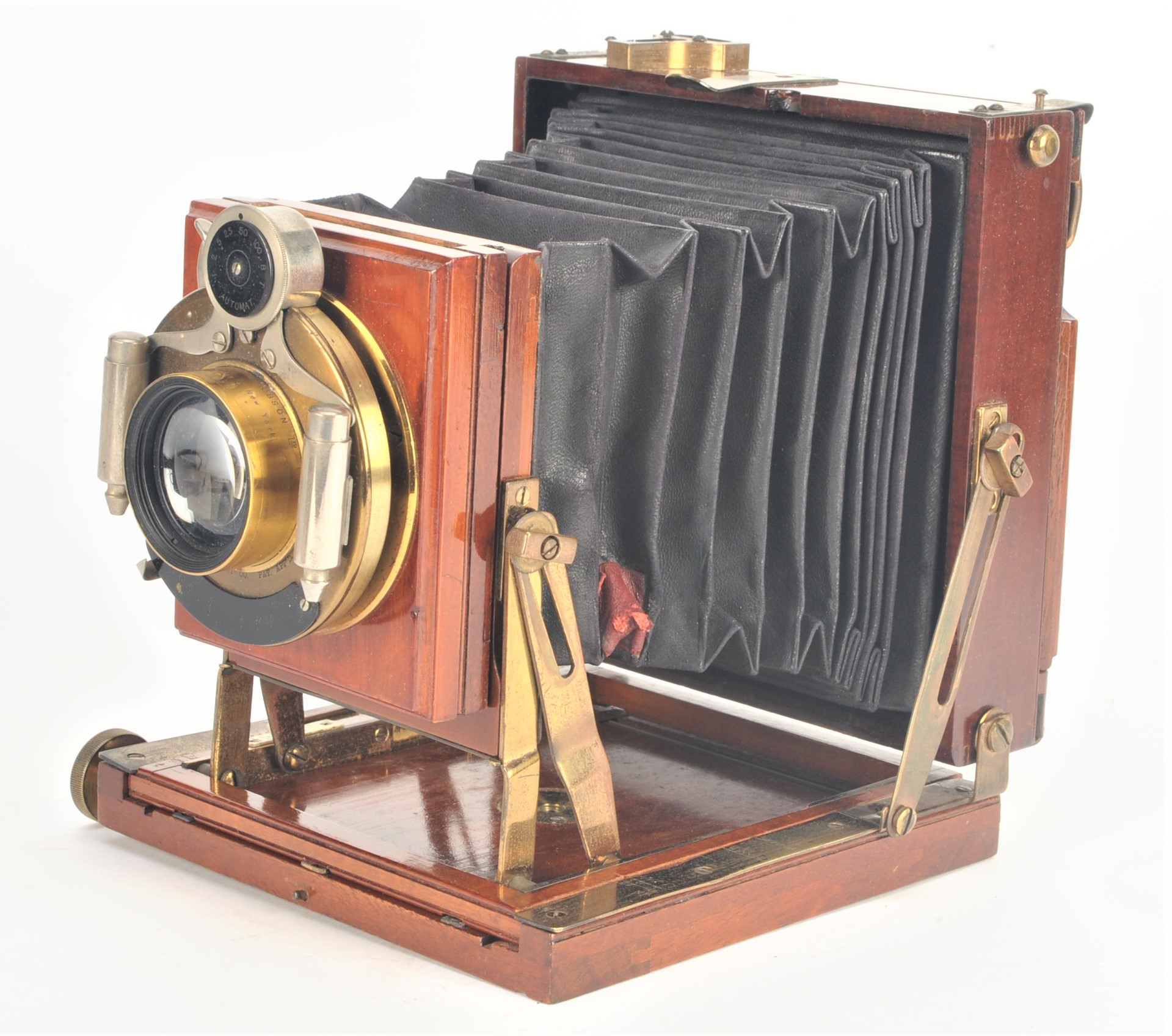 An early 20th Century comprehensive mahogany and brass quarter-plate Thornton-Pickard 'Amber'