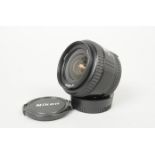 A Nikon AF Nikkor 28mm f/2.8D Lens, serial no 459308, AF working, barrel G, minor wear, elements G-