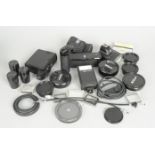 A Tray of Nikon Accessories, including a SB-400 flash unit, MD-12 motor drive, Nikon film canisters,