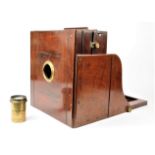 A 19th Century mahogany and brass 10in x 10in J J Shew Tailboard Studio Camera, possibly