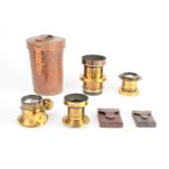 Perken Son & Rayment Brass Lenses, 12½in f/8 'Rapid Rectilinear 9x7 Optimus', with iris diaphragm,