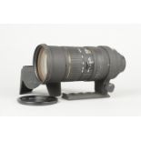 A Sigma APO 50-500mm f/4-6.3D EX HSM Lens, Nikon mount, serial no. 1001420, barrel VG, elements G,