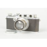 A Leitz Wetzlar Leica IIIa Camera, serial no. 180 075, 1935, body, F, slight corrosion and age-