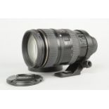 A Nikon AF VR Nikkor 80-400mm f/4.5-5.6D Lens, serial no 413132, barrel G, some wear, slight