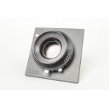 A Rodenstock 240mm f/5.6 Sironar N lens, serial no 10894301, in Copal 3 shutter, shutter working,