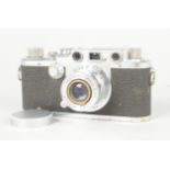 A Leitz Wetzlar Leica IIIc Camera, serial no. 464456, 1948-49, shutter working, body G, light