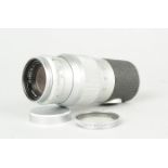 A Leitz Wetzlar Hektor 135mm f/4.5 Lens, serial no. 1 608 730, barrel G, some scratches, wear to